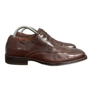 JOHNSTON & MURPHY MENS BROWN LEATHER OXFORD DRESS SHOES